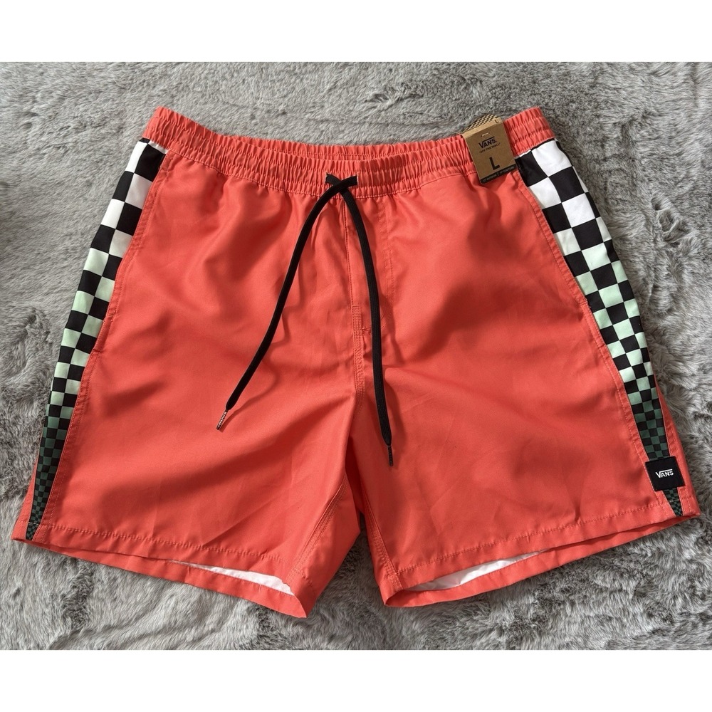 Vans board shorts size L unlined racing theme new with tags